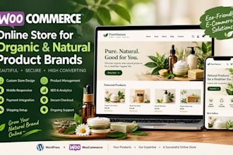develop an online store for organic and natural product brands using woocommerce