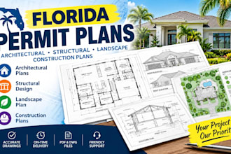 permit florida architect set structural design landscape plan construction plan