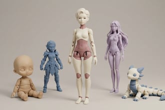 design custom 3d printable toys, dolls, figures and articulated models
