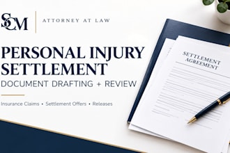 draft or review personal injury settlement and insurance documents