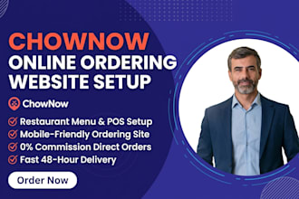 set up chownow restaurant website online food ordering food delivery site