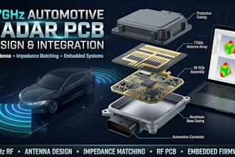 design automotive radar antenna 77ghz rf pcb and impedance matching embedded
