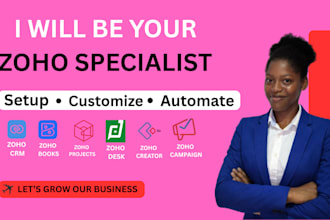 setup zoho crm, zoho one, books, people, creator, form, analytics, mail, desk