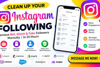 manually unfollow instagram following remove bot ghost fake followers in 24 hour