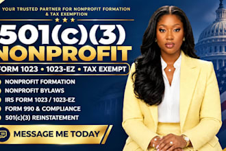 501c3 nonprofit formation, irs form 1023, 1023ez, bylaws and tax exemption