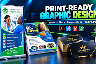 design print ready banners, flyers, business cards