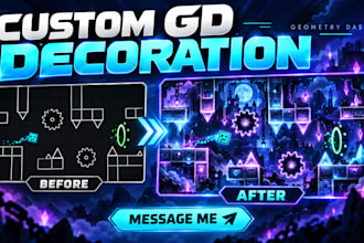 design geometry dash decoration for your layout or collab part