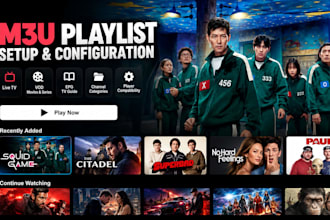 provide m3u playlist channel, reseller panel, with subscription panel