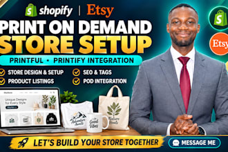 setup etsy shopify print on demand store etsy printful printify print on demand