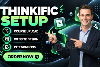 setup thinkific online course website and upload your course