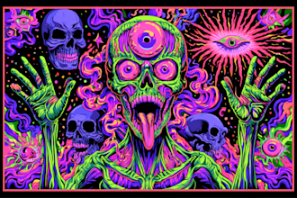 cerate a psychedelic surrealistic art for you