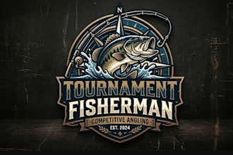 design tournament fisherman logo brand