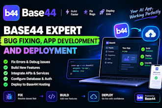 base44 expert base44 bug fixing app development and deployment