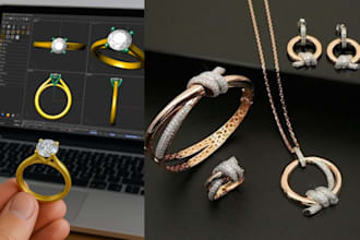 create jewelry design, photorealistic jewelry rendering and jewelry animation