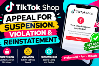 write a tiktokshop appeal for suspension violation and reinstatement