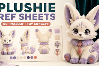 design plushie reference sheets, oc mascots, plush toy design, tech packs