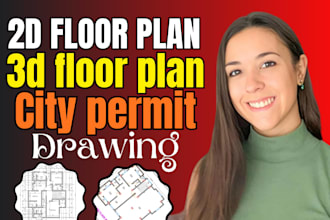 2d floor plan, 3d floor plan, city permit drawings, house plans, 3d rendering