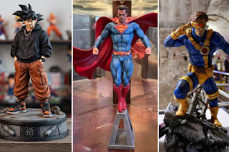 3d print and paint anime figures, statue action figure, miniature resin printing