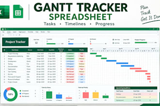 create gantt tracker spreadsheet for project management and task tracking