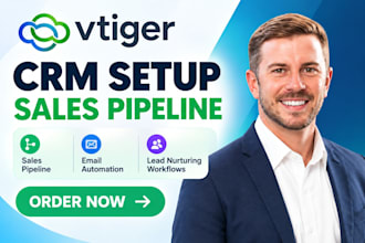 setup vtiger CRM sales pipeline email automation lead nurturing workflow