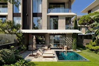 revitalize old property for mortgage,outdoor pool,staircase,cinemagraph3d render