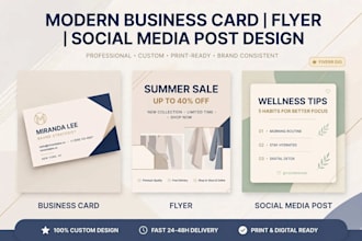 design modern business card, flyer, and instagram post