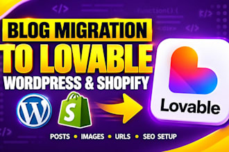 migrate your wordpress to shopify blog to lovable  migration with SEO setup