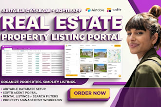 build airtable database softr app for real estate agent portal rental listing