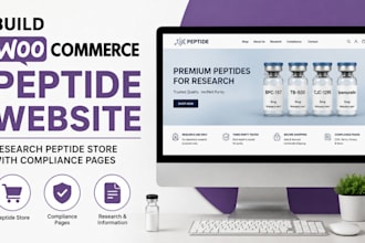 build a high converting woocommerce peptide store, research peptide website