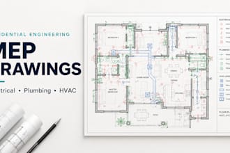 draw electrical plumbing and hvac plans for permit