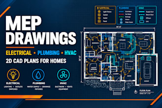 draw electrical plumbing and hvac plans for permit