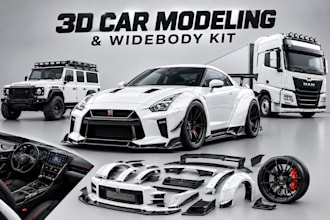 3d car model custom car parts automotive design car bumper widebody kit body kit