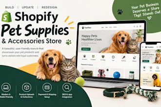 build update redesign shopify website shopify pet supplies accessories store