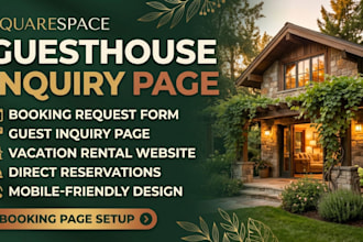 create squarespace guesthouse inquiry page for booking request