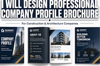 design construction company profiles and professional business brochures