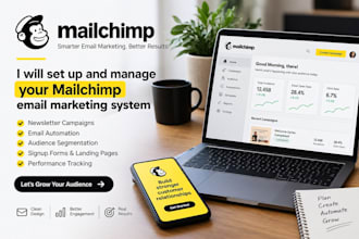 design mailchimp email templates, newsletter, welcome flow, automation