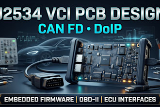 design j2534 vci pcb, can fd, doip, automotive diagnostics and embedded firmware