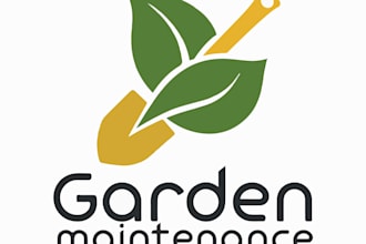 create a garden tool brand logo with a rugged utility icon