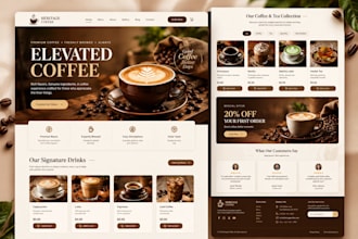 design catering, tea shop, cake and coffee shop websites