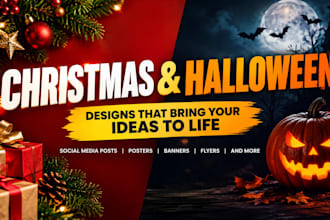 design christmas banner holiday website and halloween banner