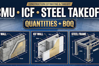 do cmu, icf and steel takeoff for dallas tx project