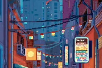 create pixel art background and environment, animated scenes for games