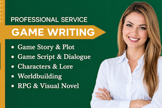 write rpg game lore quest character dialogue video game interactive story script