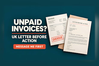 draft a UK letter before action for unpaid invoices