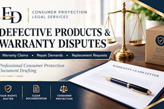 draft product warranty claims and defective product demand letters