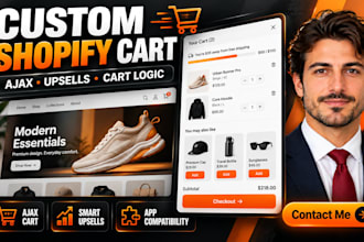 customize shopify cart drawers, ajax cart and upsell features