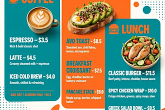 design luxury cafe restaurant menu flyer