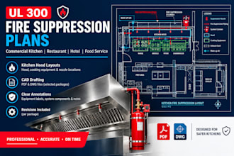 draft ul 300 commercial kitchen fire suppression plans