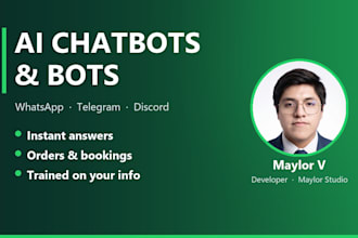 create an ai chatbot for whatsapp, telegram or discord for your business