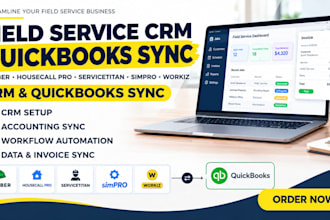 setup jobber, housecall pro servicetitan simpro workiz CRM, and quickbooks sync